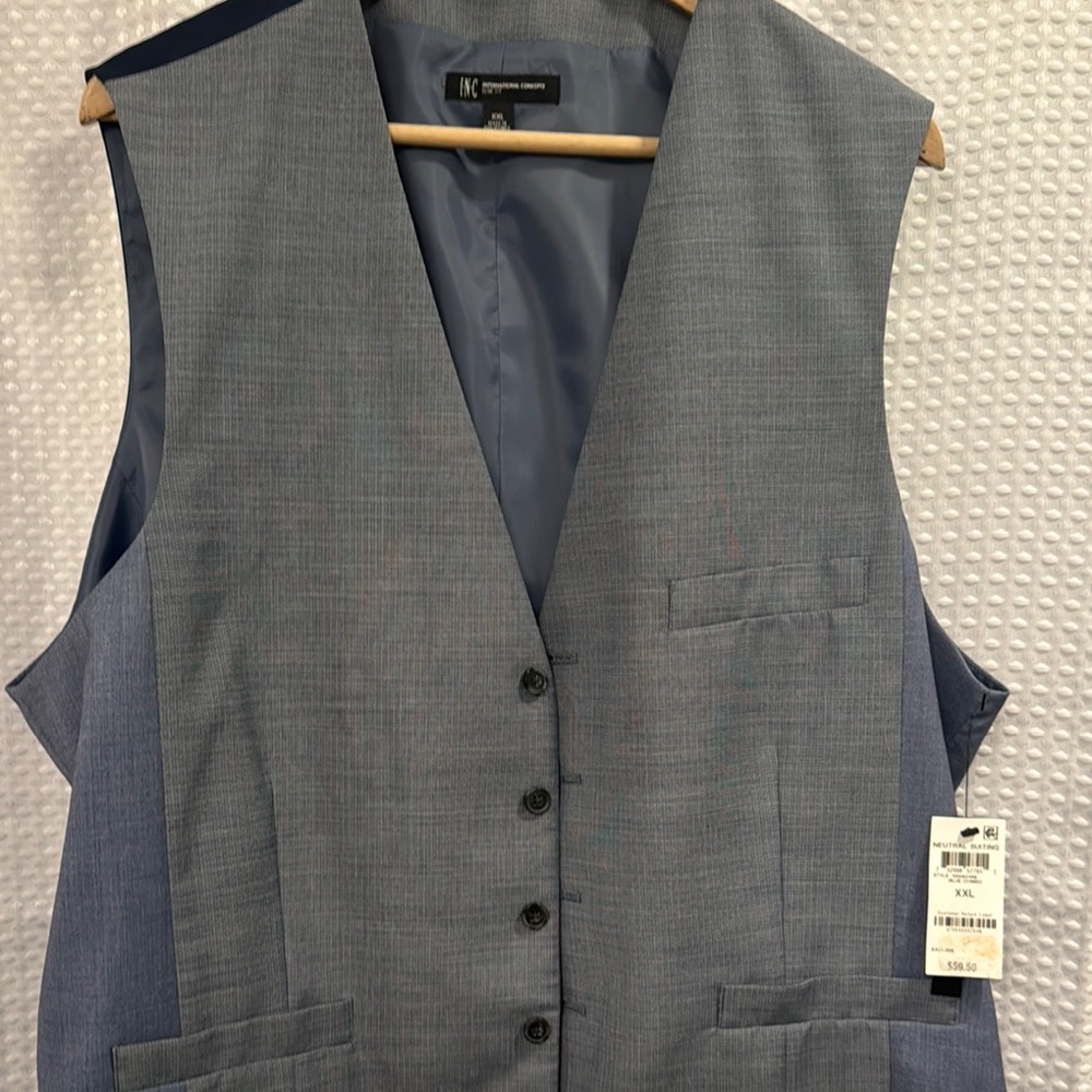 INC International Concepts Gray Vest Tailored Fit